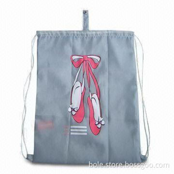 Promotional Drawstring Bag with Nice Shoe Print Design, Foldable into Small Pouch, OEM/ODM Welcome